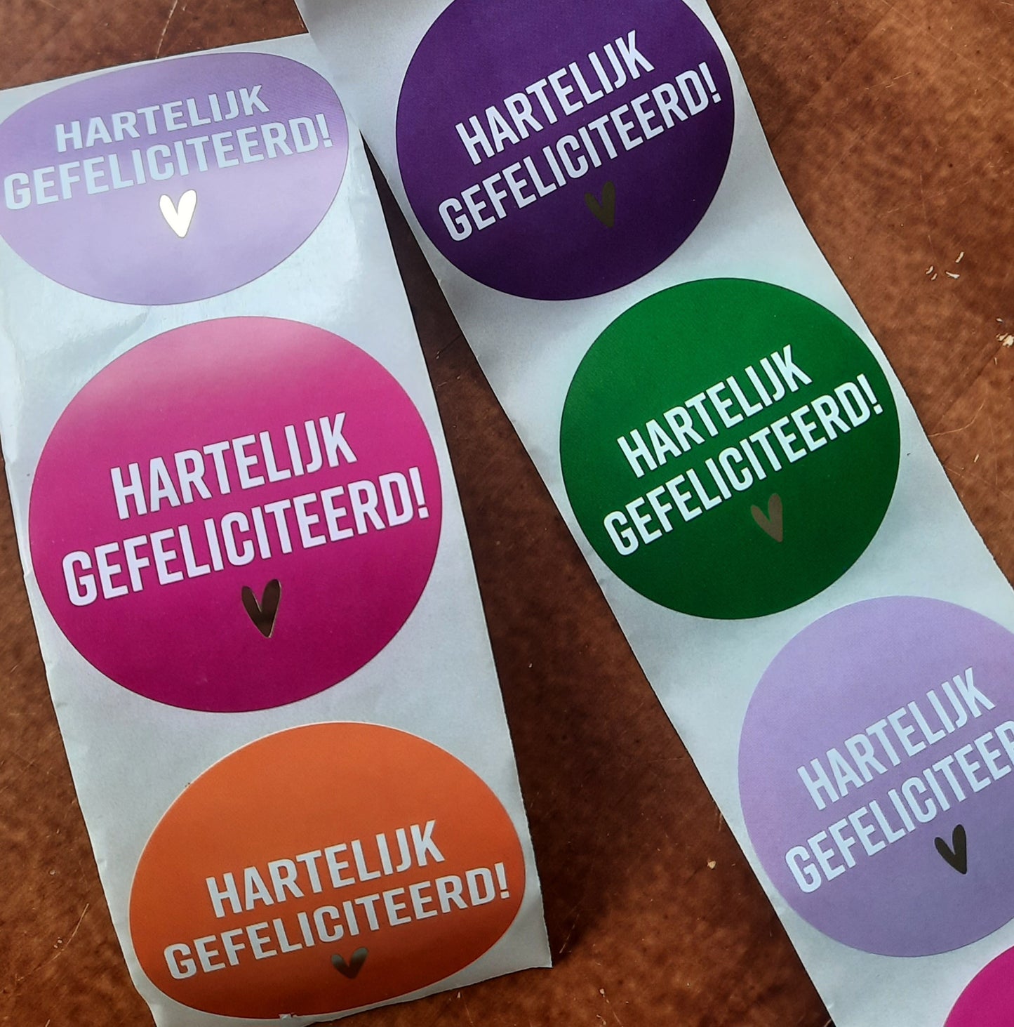 Sticker hartelijk gefeliciteerd