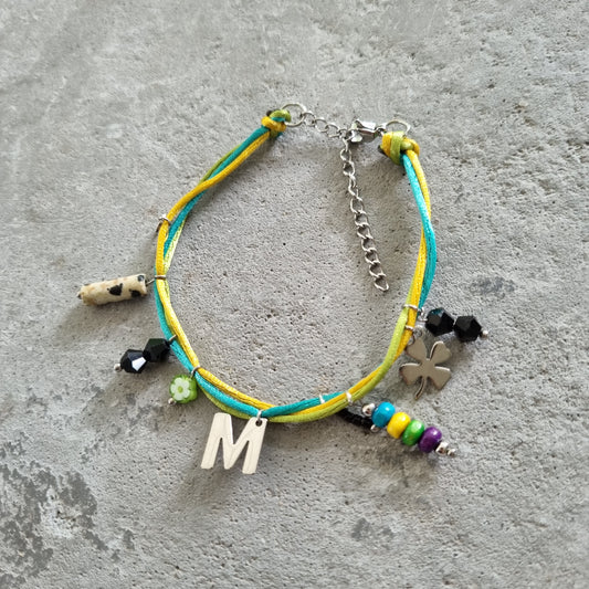 Armband satijnkoord triple luck