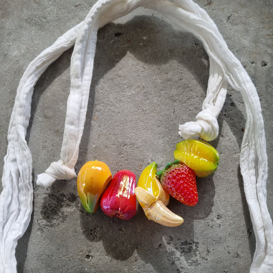 Ketting stof fruitkralen groot