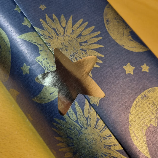 Cadeaupapier maan zon sterren