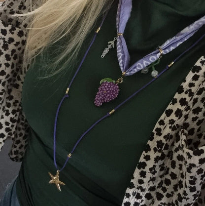 Ketting satijnkoord zeester goud