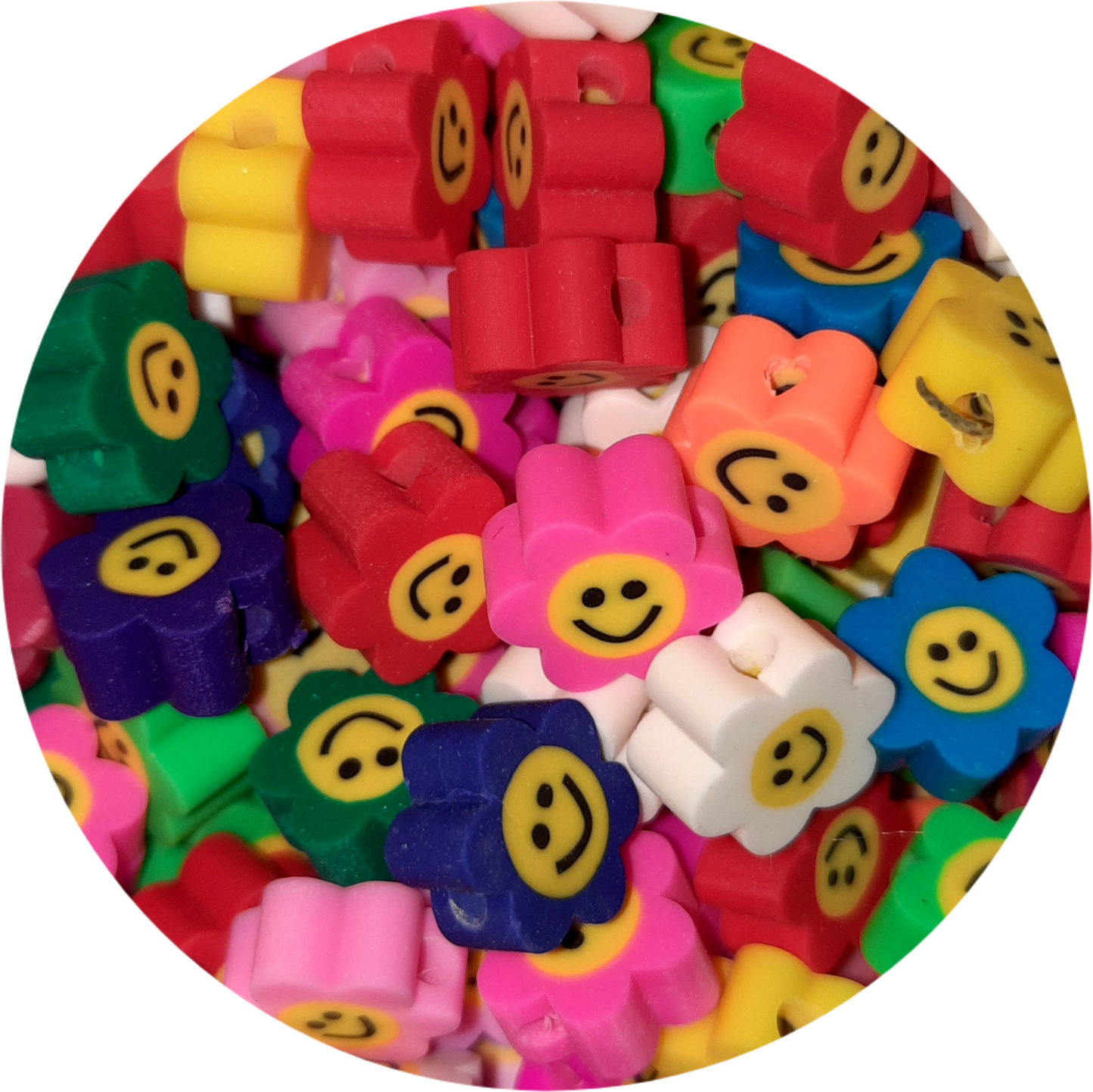 Polymeerkralen bloemen smileys