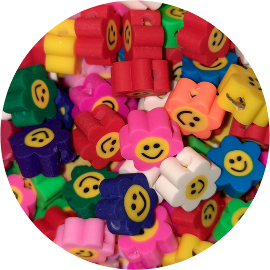 Polymeerkralen bloemen smileys