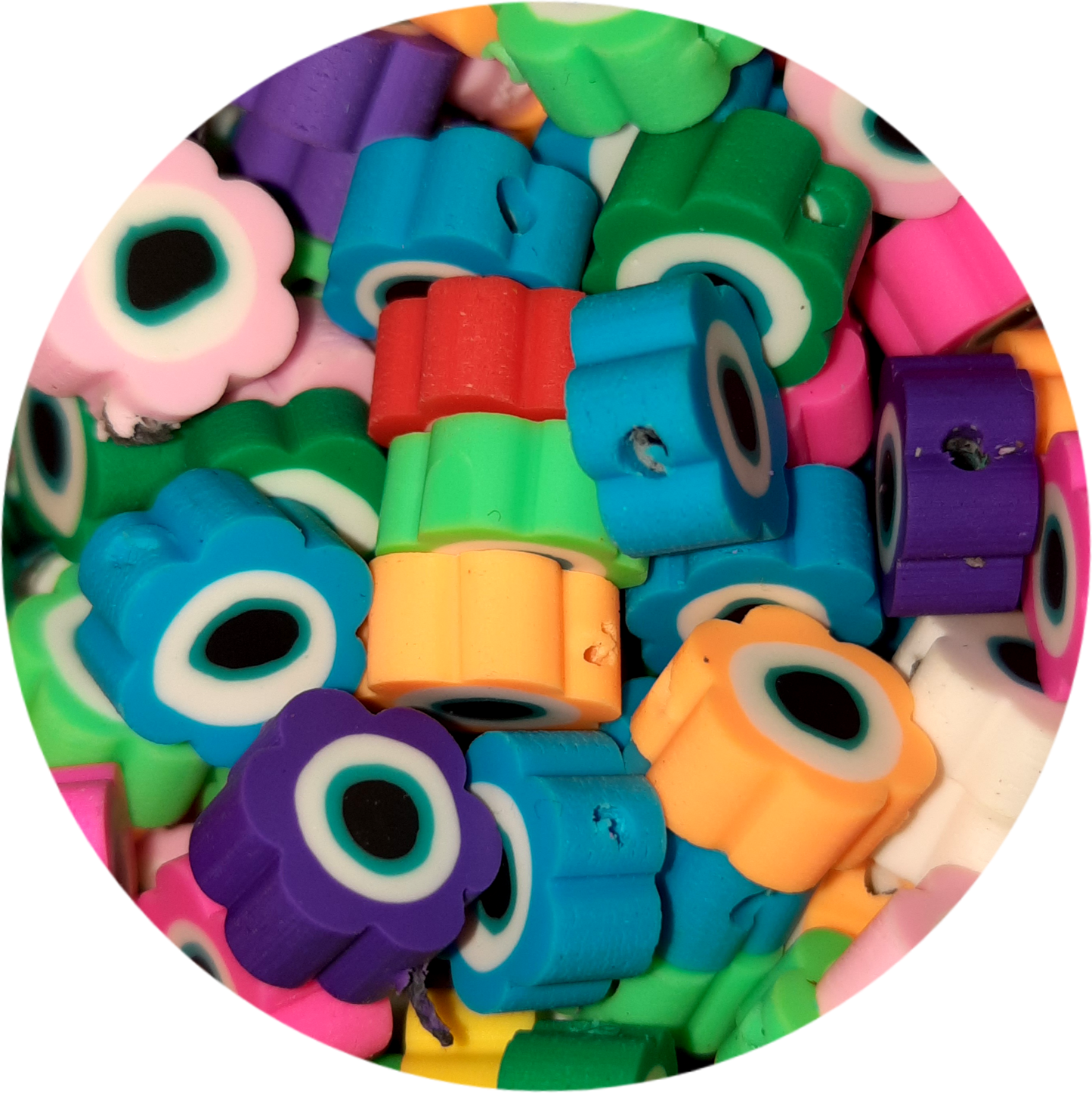 Polymeerkralen bloemen oog evil eye