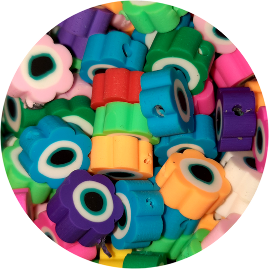 Polymeerkralen bloemen oog evil eye