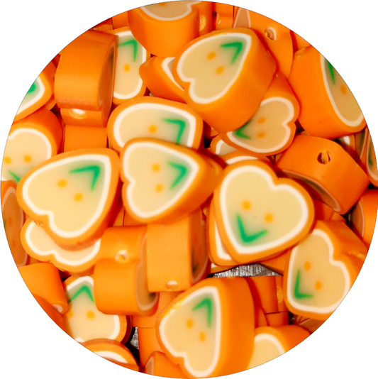 Polymeerkralen hartjes smiley oranje