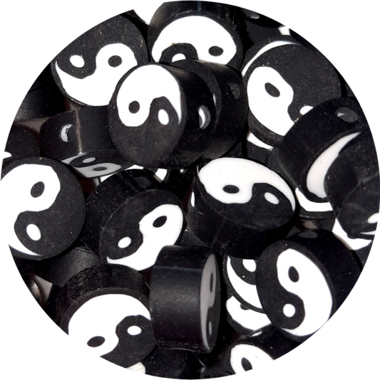 Polymeerkralen yin yang zwart wit