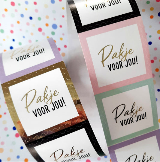 Sticker pakje voor jou vierkant
