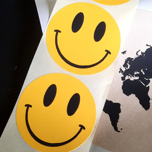 Sticker smiley geel