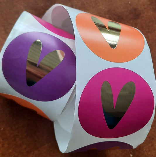 Sticker hart rond gekleurd