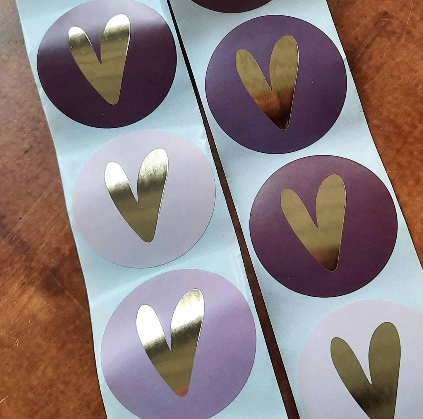 Sticker hartje rond paars
