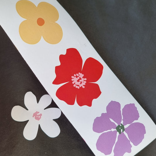 Sticker bloem gekleurd