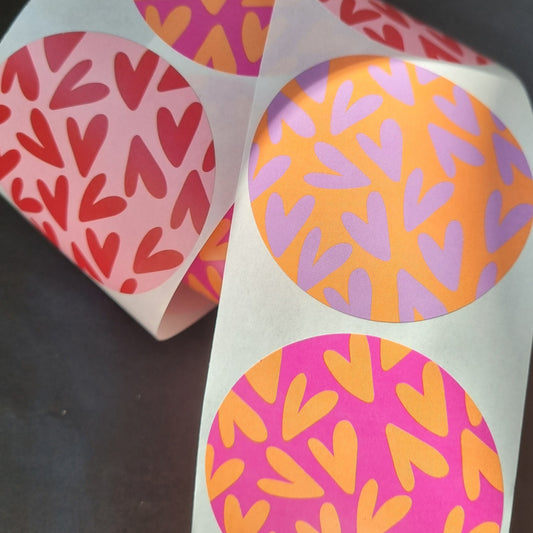 Sticker hartjes print gekleurd