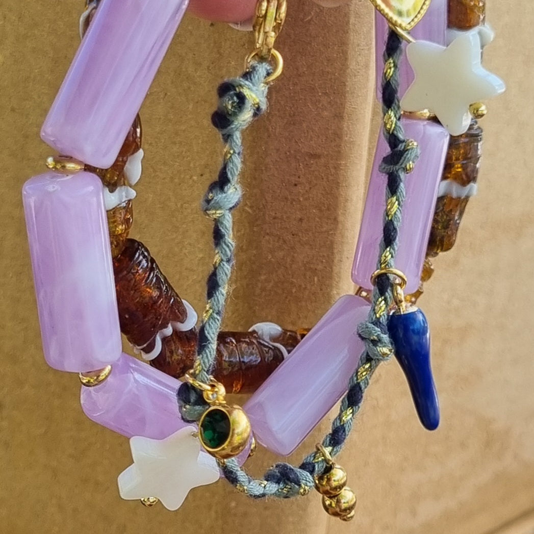 Armband glaskralen ruffle