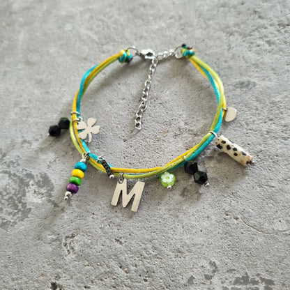 Armband satijnkoord triple luck