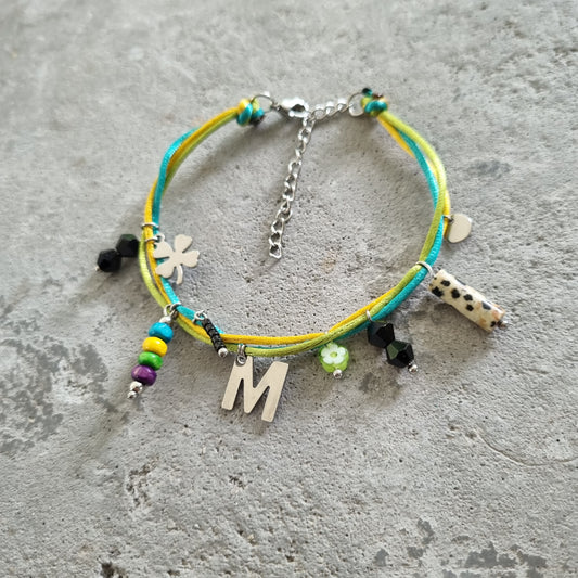 Armband satijnkoord triple luck