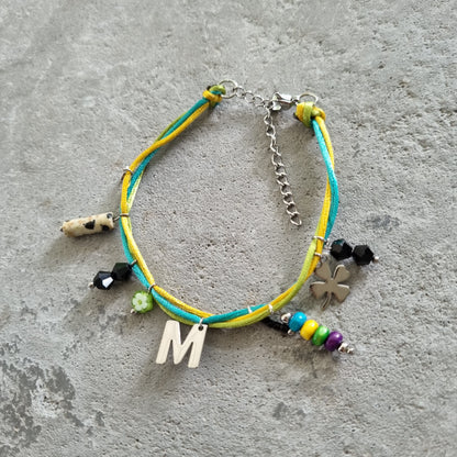 Armband satijnkoord triple luck