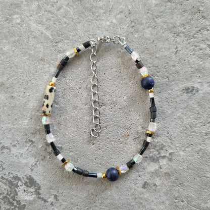 Armband kralen bamboe natuursteen hout