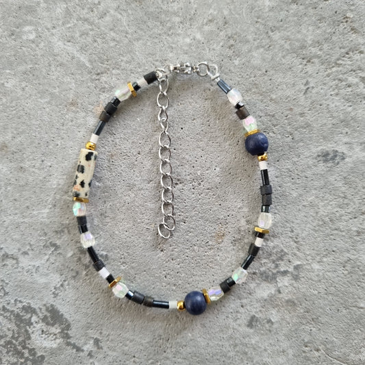 Armband kralen bamboe natuursteen hout