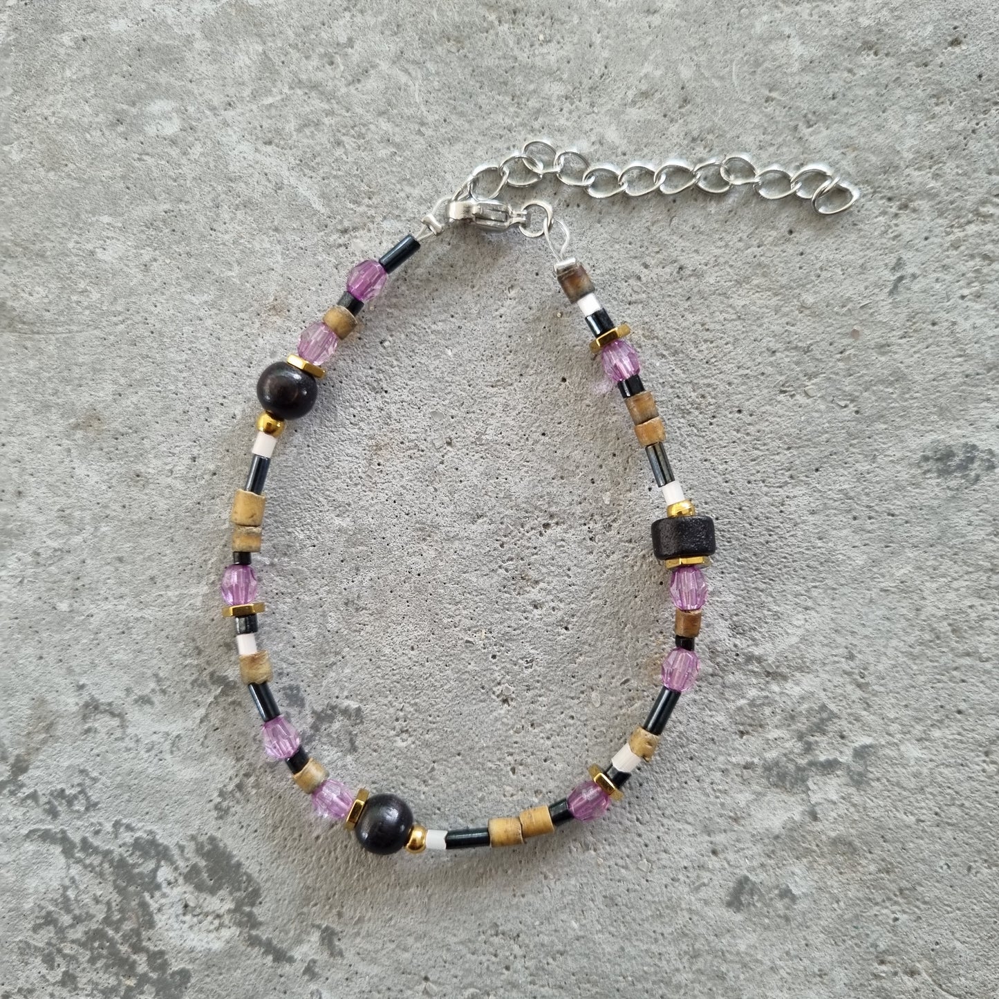 Armband kralen bamboe hout