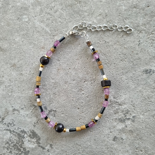 Armband kralen bamboe hout