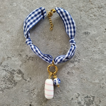 Armband geblokt lint bedels hangers