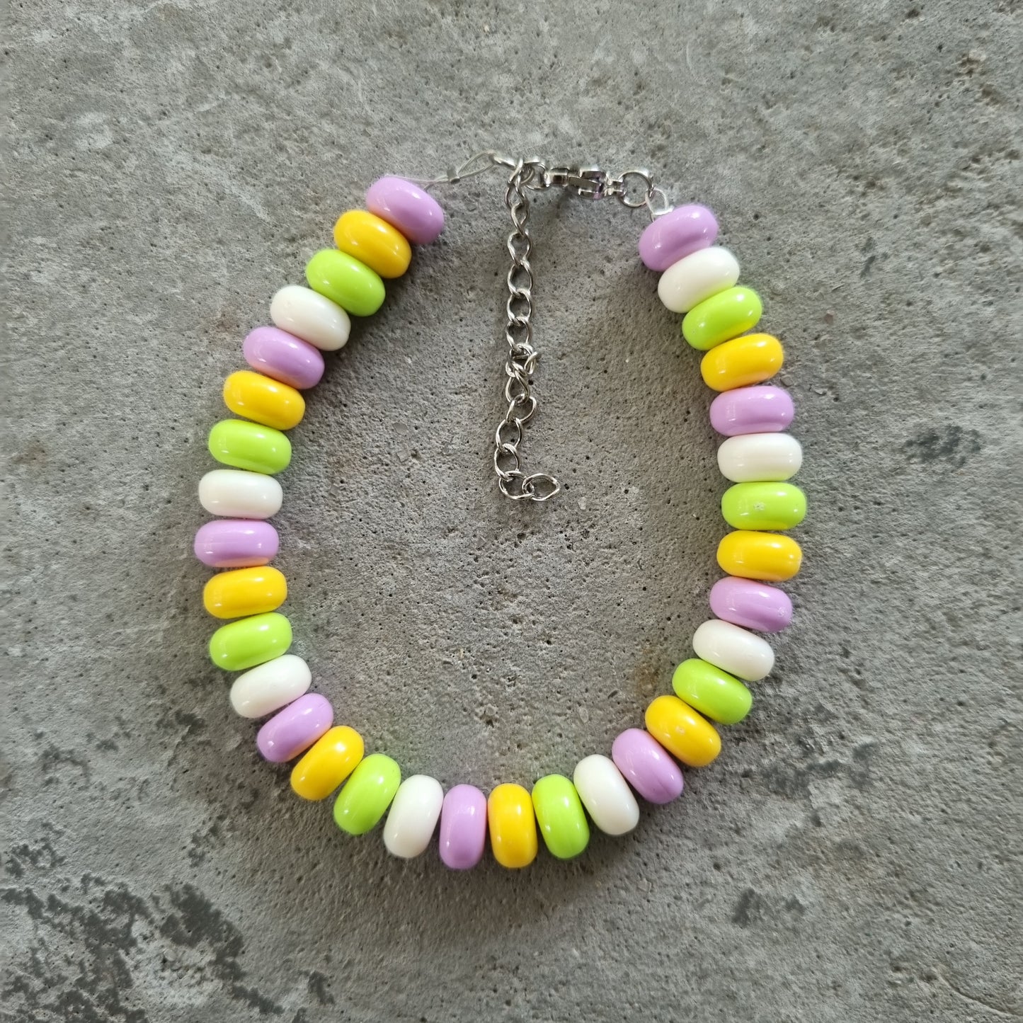 Armband snoepketting rondellen lemon