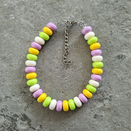 Armband snoepketting rondellen lemon