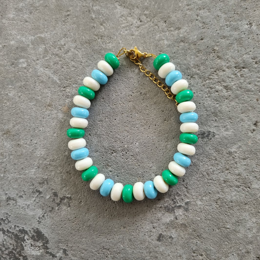 Armband snoepketting rondellen ocean