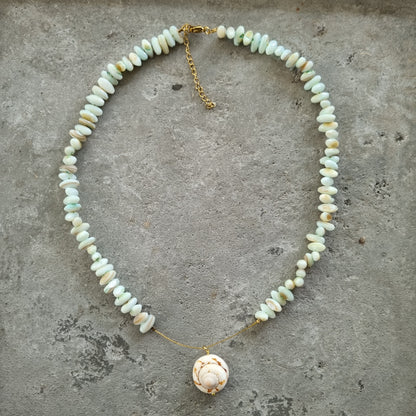 Ketting natuursteen schelp