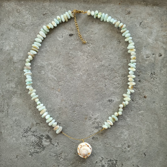 Ketting natuursteen schelp