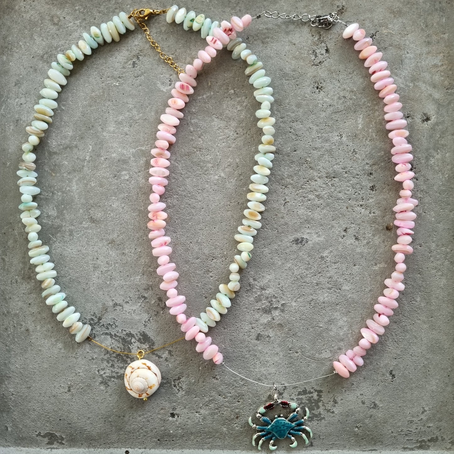 Ketting natuursteen schelp