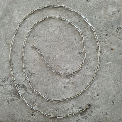 Ketting extra lang schakels zilver