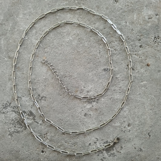 Ketting extra lang schakels zilver