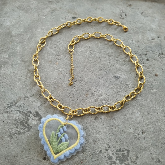 Ketting grove schakel stoffen hartje
