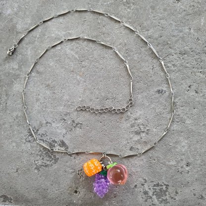 Ketting schakels fruit zilver