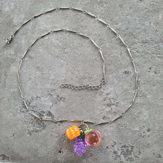 Ketting schakels fruit zilver