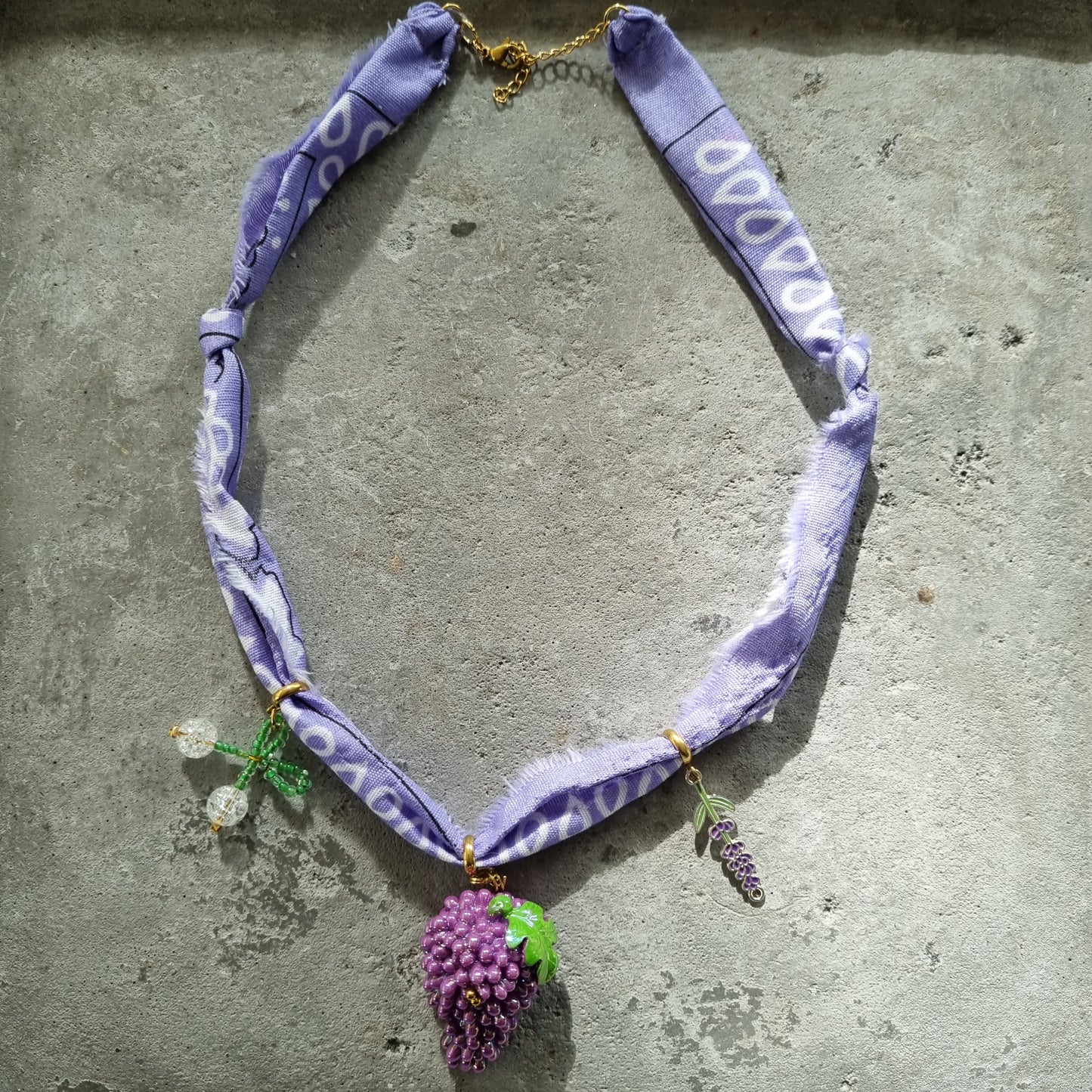 Ketting bandana druif kersen paars