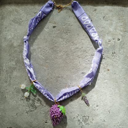 Ketting bandana druif kersen paars