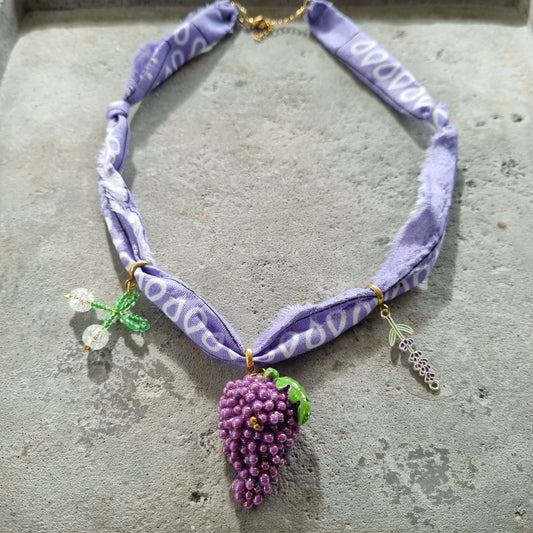 Ketting bandana druif kersen paars