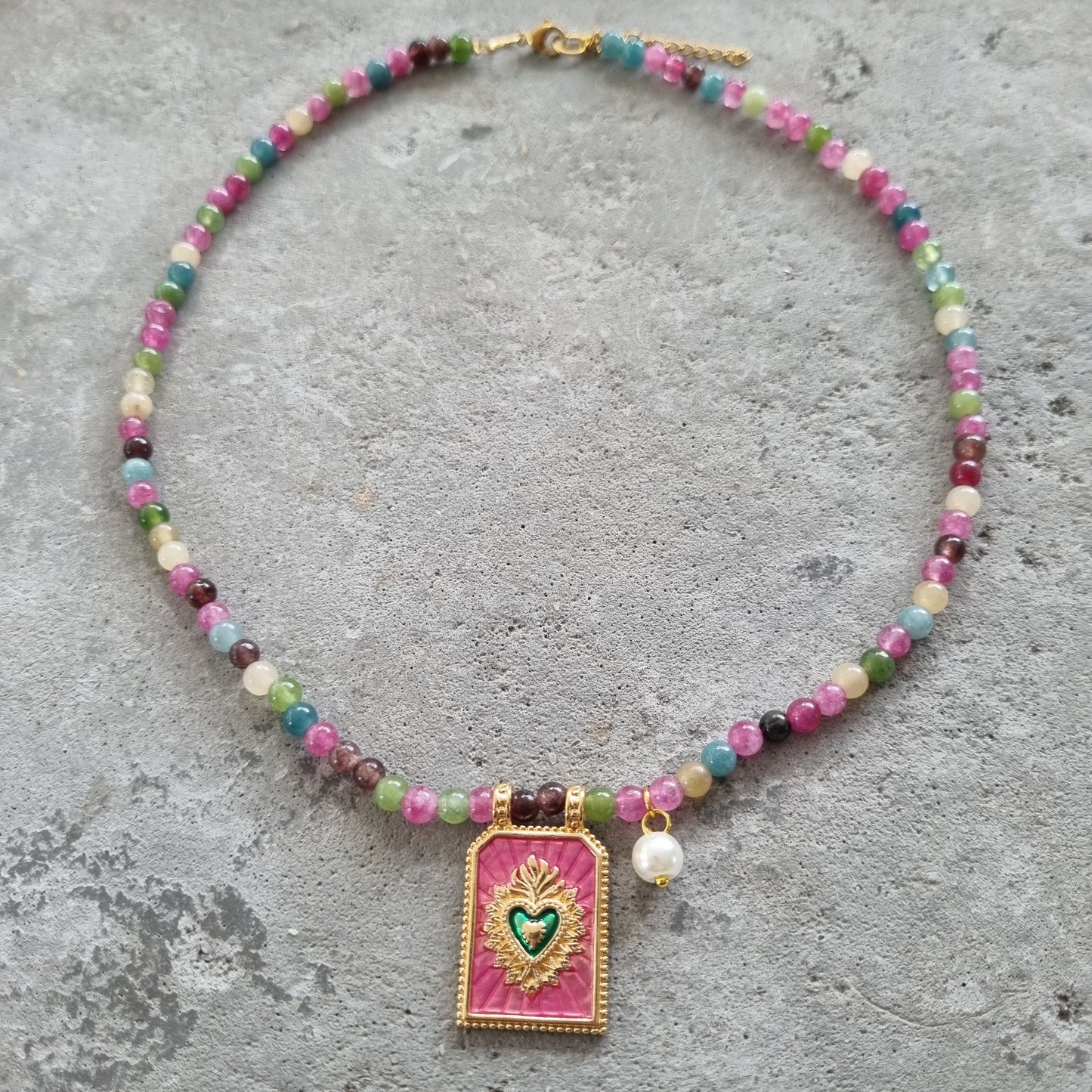 Ketting kralen natuursteen tag