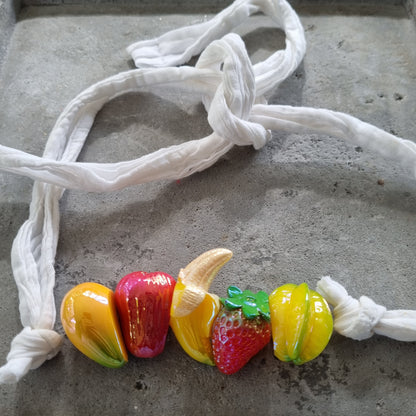 Ketting stof fruitkralen groot