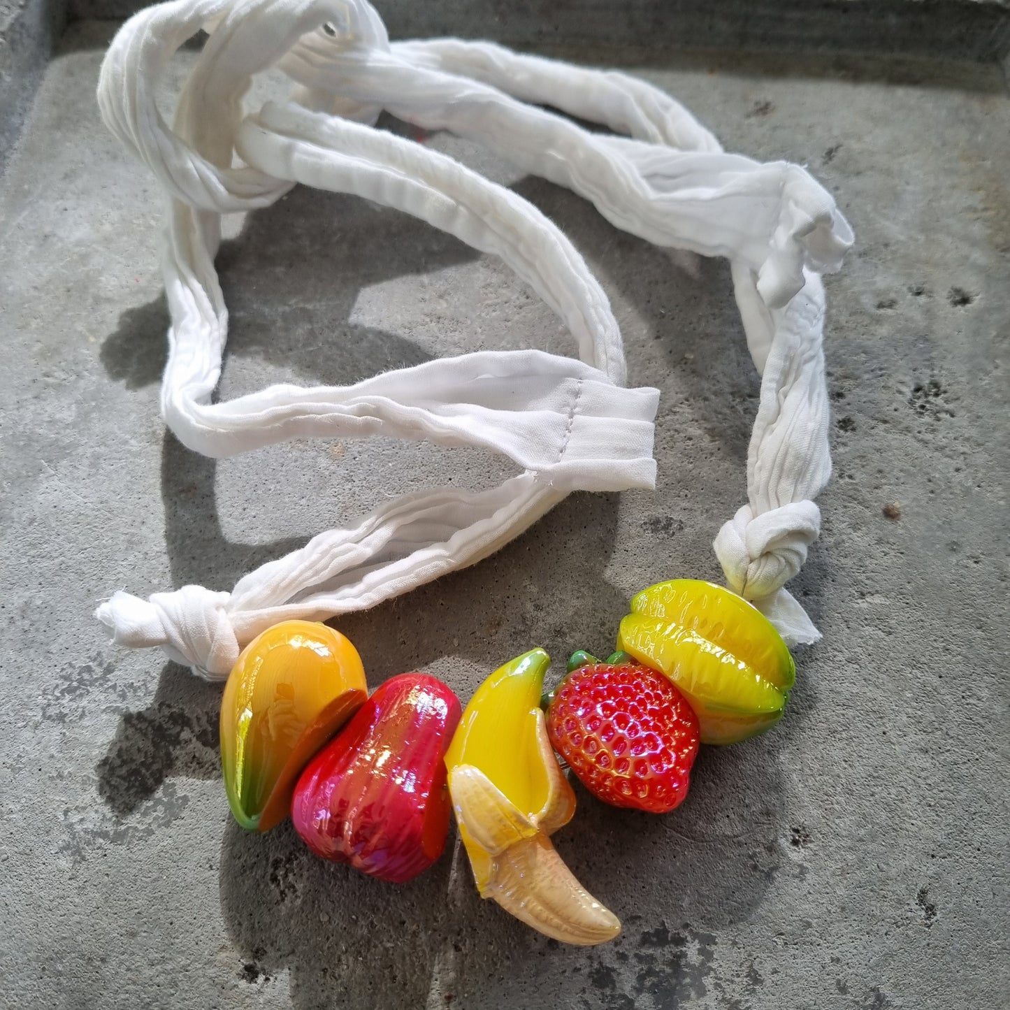 Ketting stof fruitkralen groot