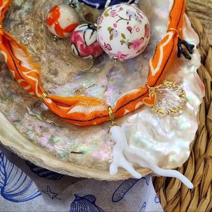 Ketting bandana koraal oranje