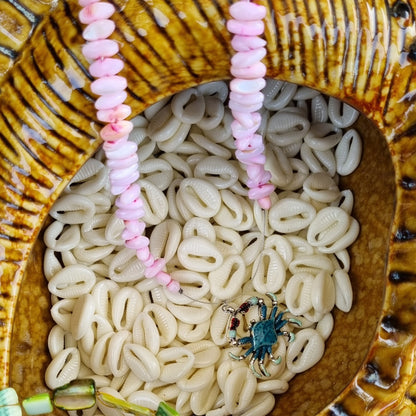 Ketting krab hanger natuursteen schelp