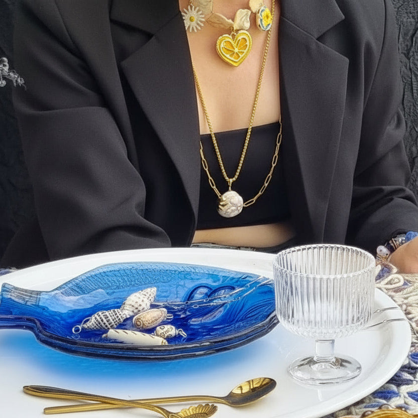 Ketting extra lang bloem goud