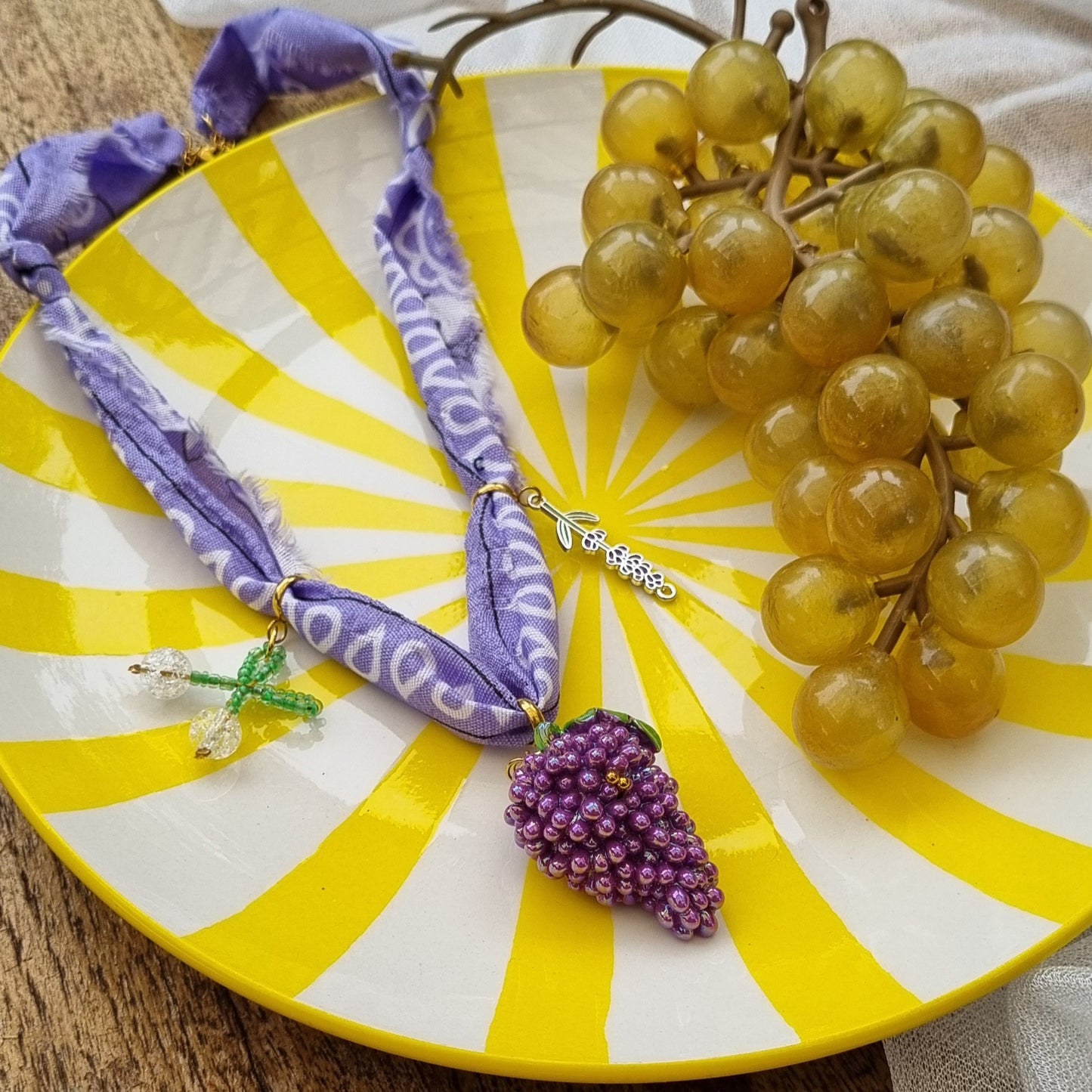Ketting bandana druif kersen paars