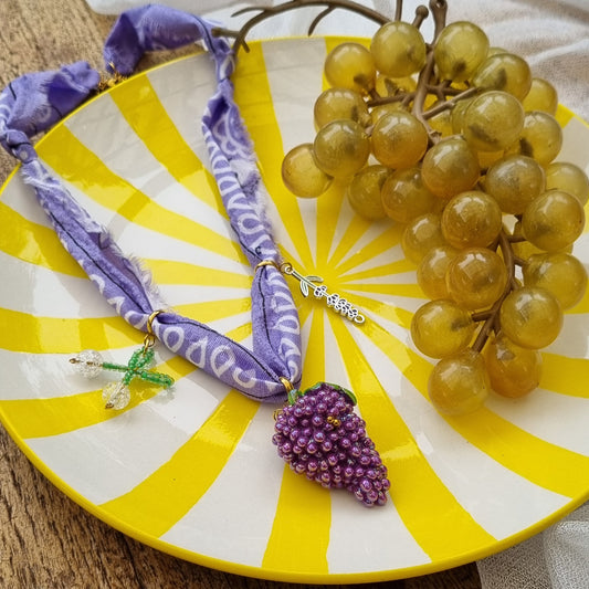 Ketting bandana druif kersen paars