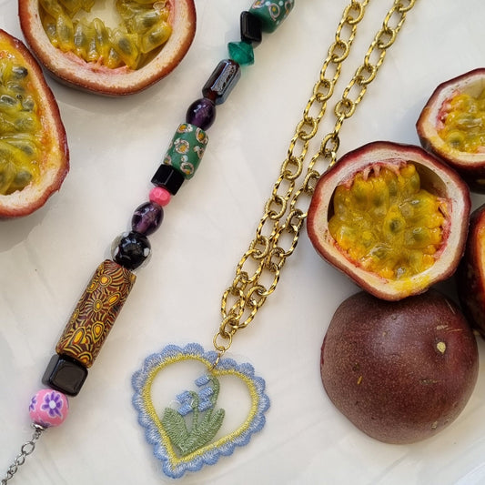 Ketting grove schakel stoffen hartje