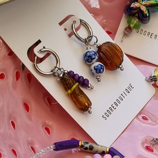Oorbellen hangers glas keramiek